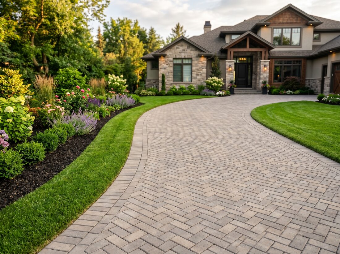 Freshly paved driveway